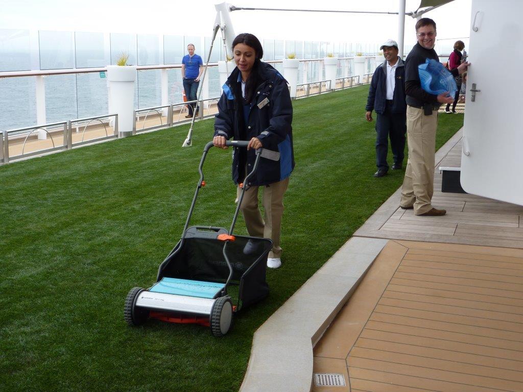 Mowing the lawn on Celebrity Cruises
