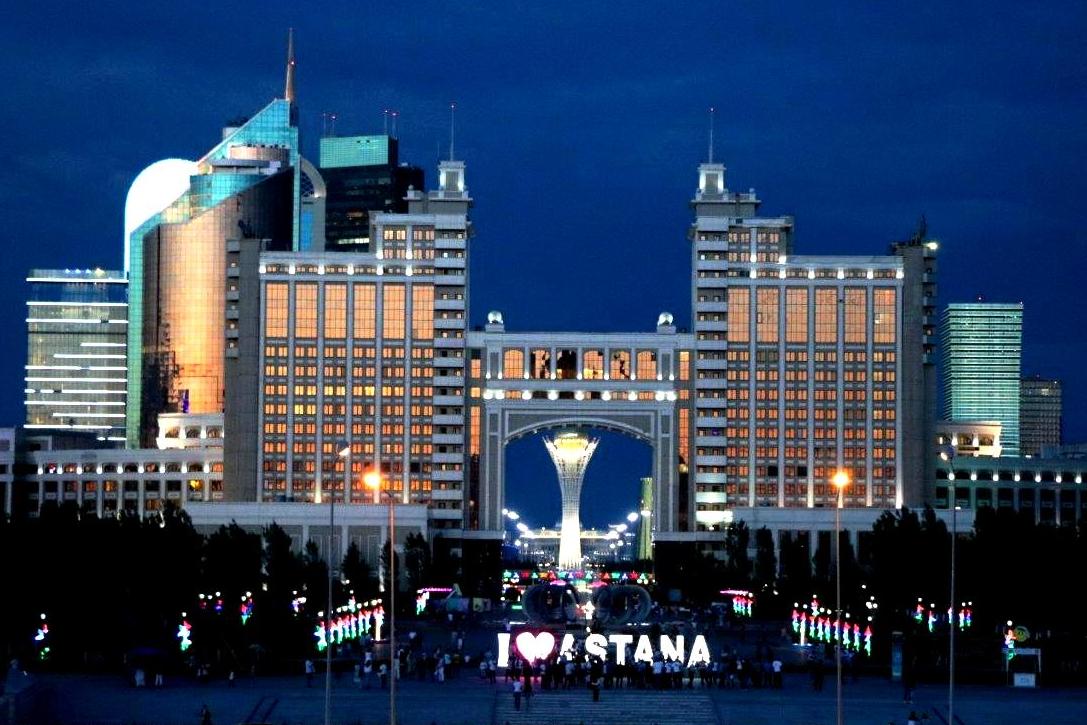 Astana, now Nur Sultan, at night