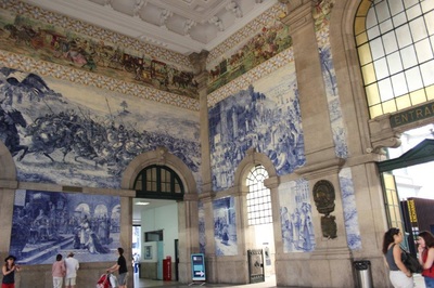 Blue tiles, Porto railway station, Portugal